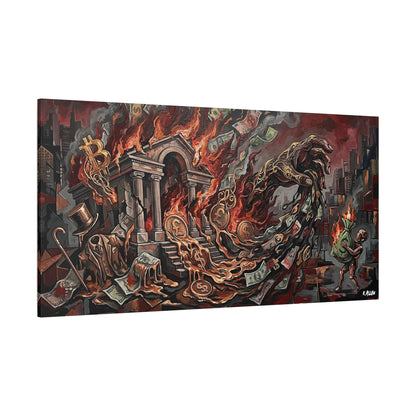 Economy Falling Canvas Wall Art Print — Matte Stretched Canvas