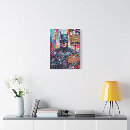 Colorful Gotham City Canvas Art - 'Welcome to Gotham City' Stretched Matte Print