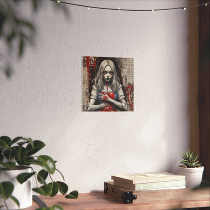 Dark Gothic Alice Fine Art Poster — Bleeding Heart Surreal Wall Art