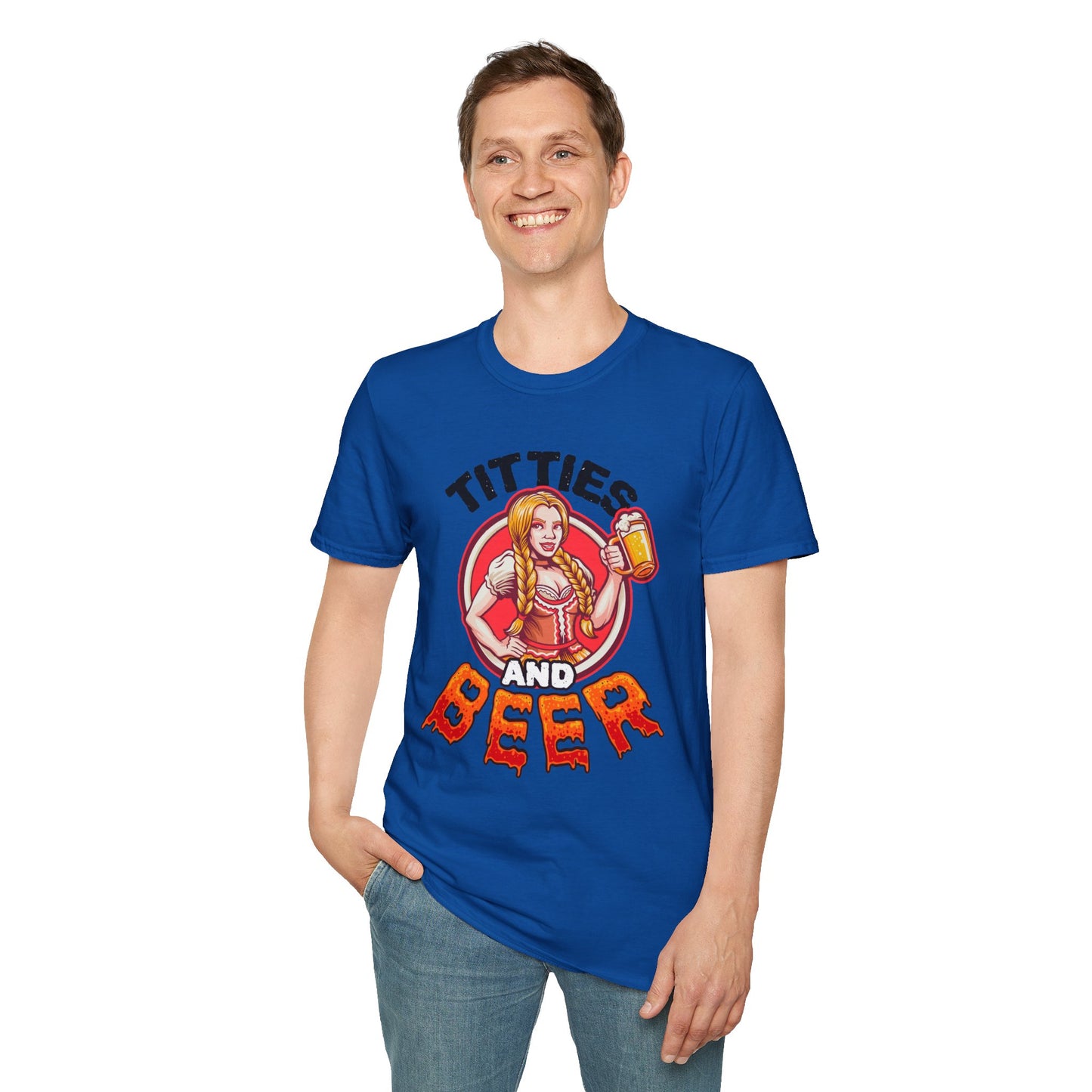 T-Shirt — "Titties and Beer" Oktoberfest Beer Girl Graphic Tee