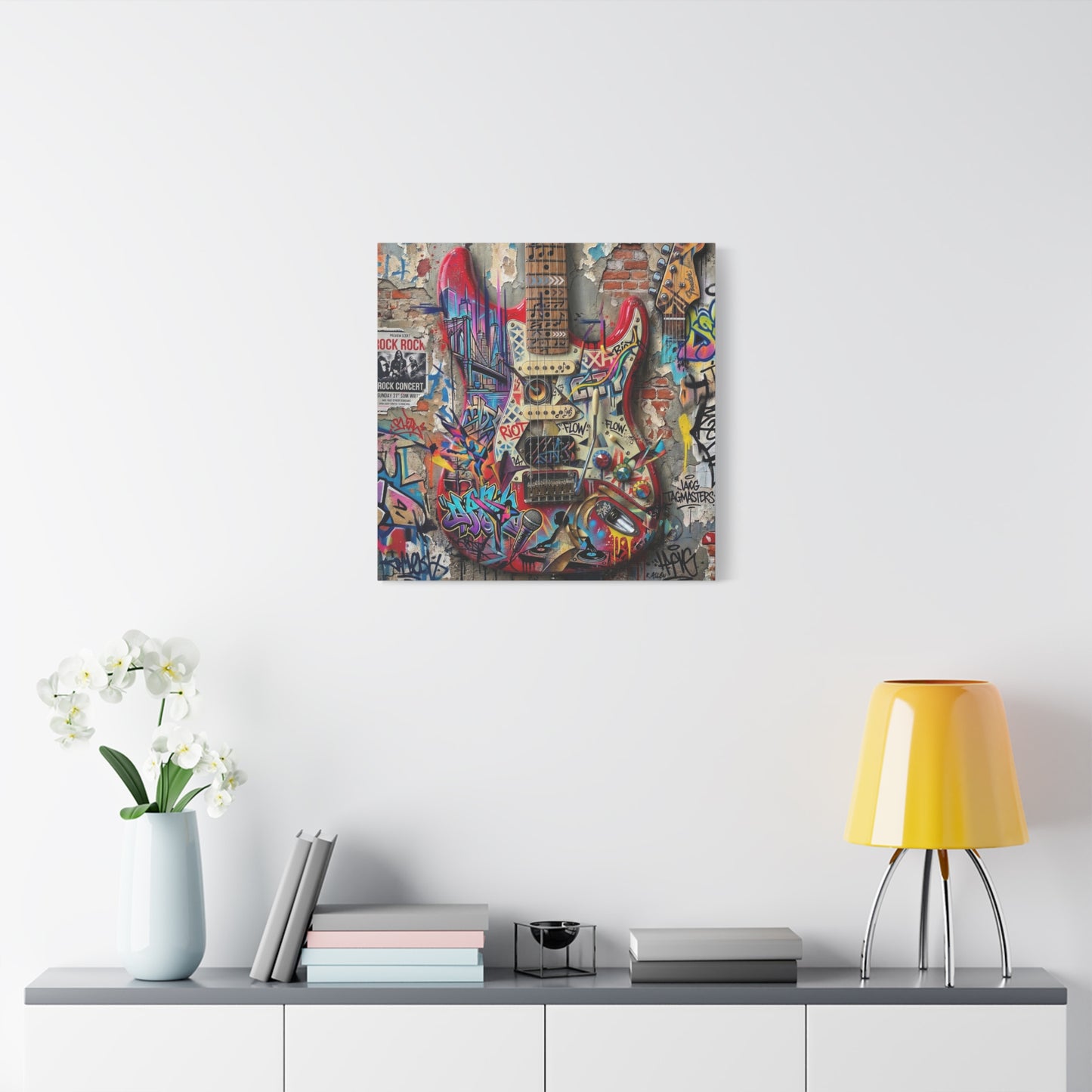 Urban Art Gutair Abstract Canvas Wall Art Print