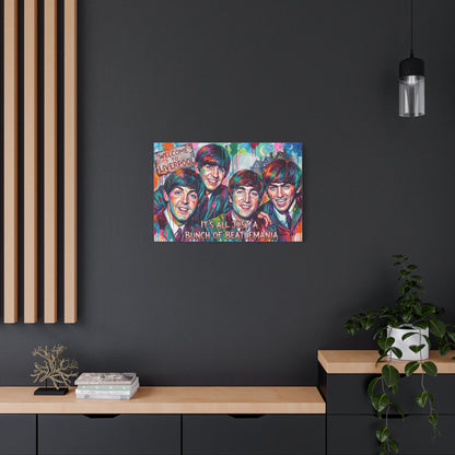 Pop Art Canvas Print - "It's All Just a Bunch of Beatlemania" Matte Stretched Wall Art