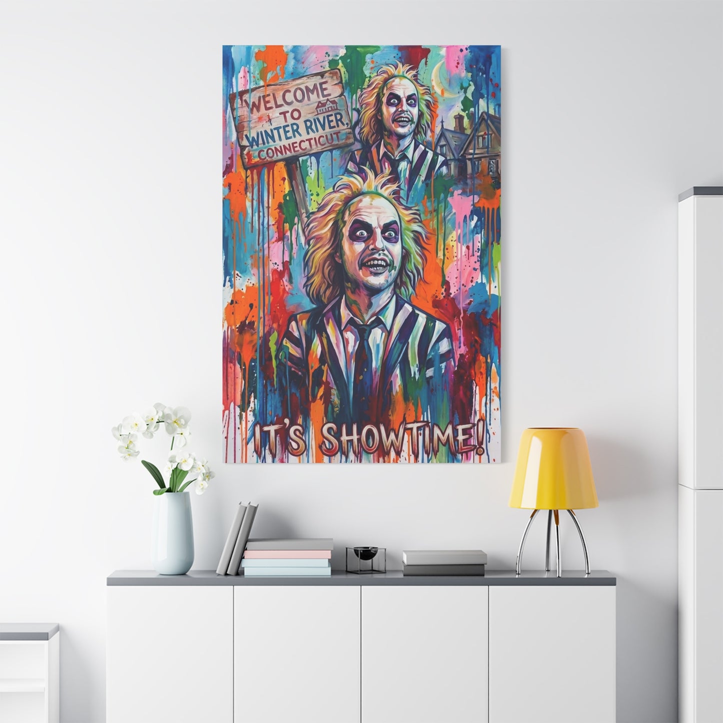 Beetlejuice 'It's Showtime!' Matte Stretched Canvas