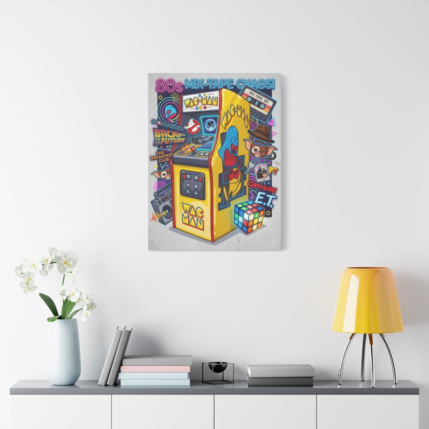 1980's Pop Culture Canvas Wall Art Print