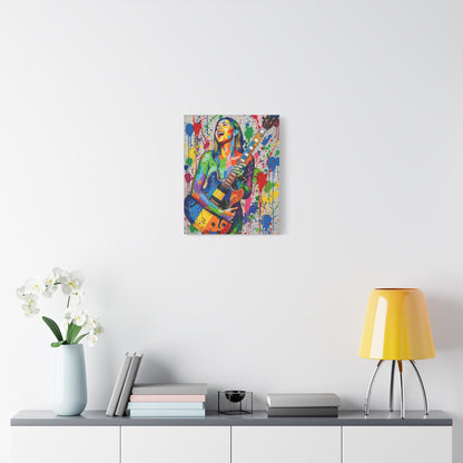 Colorful Guitarist Pop Art Canvas Print — Vibrant Music Wall Art