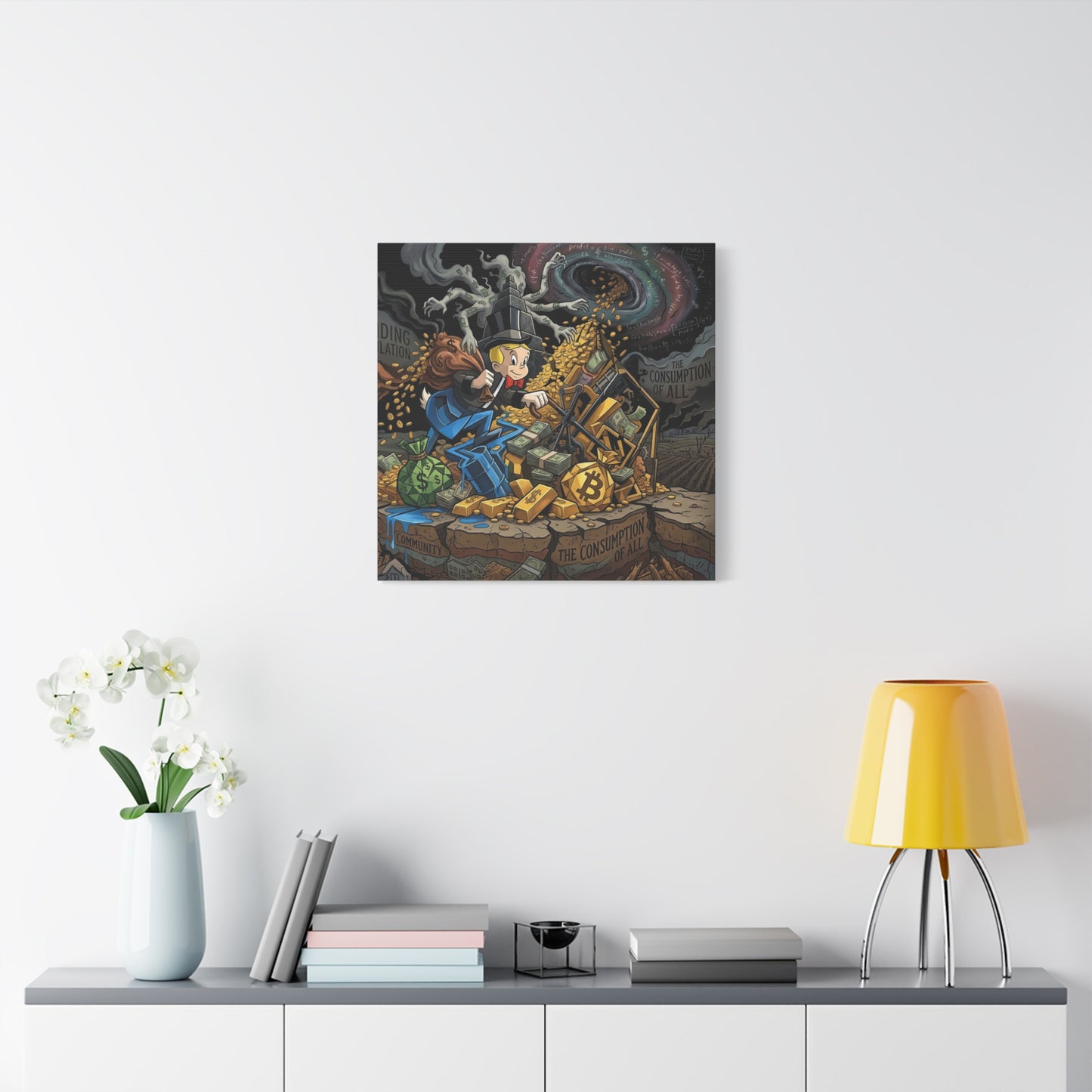 Greed Canvas Wall Art Print