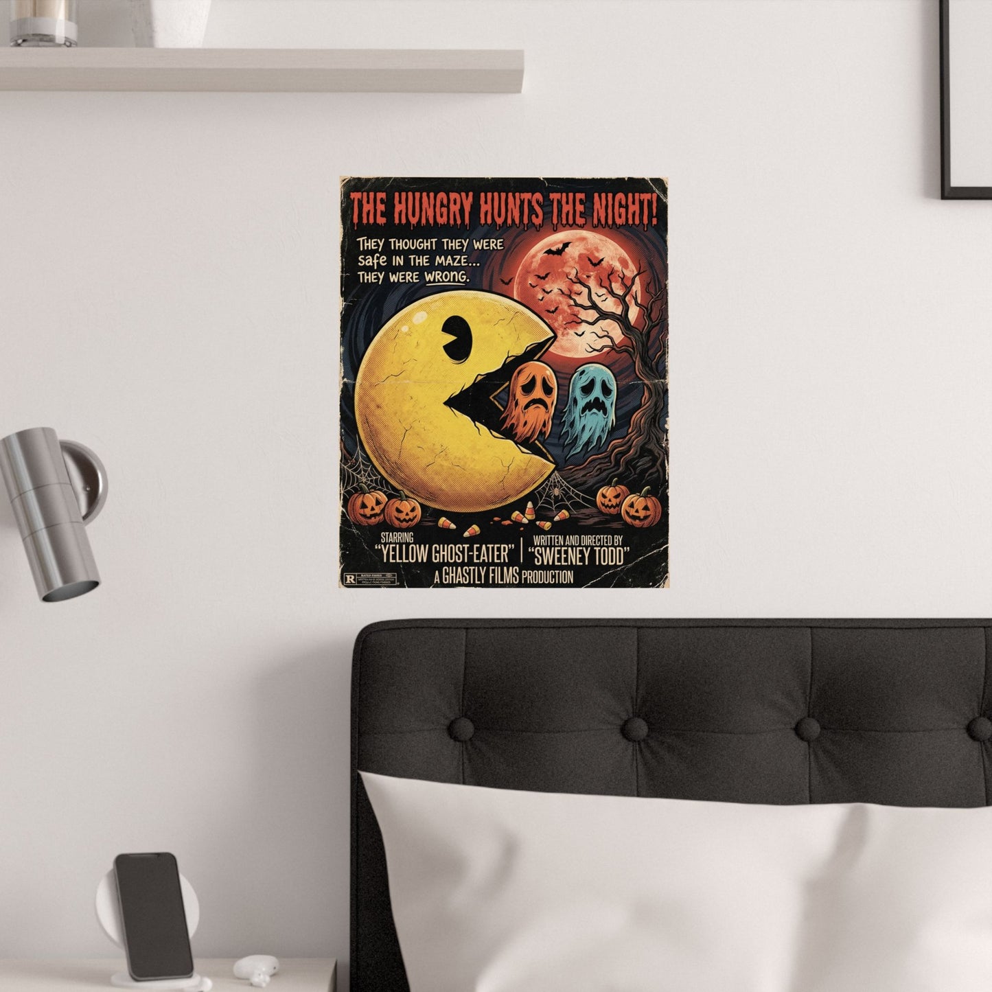 'The Hungry Hunts the Night' Satin Art Print