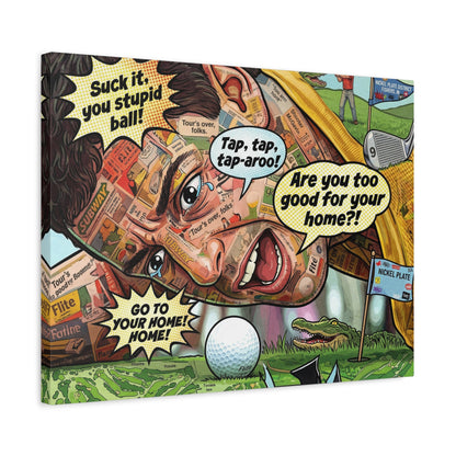 Happy Golf Pop Canvas Art — Matte Stretched Canvas Print