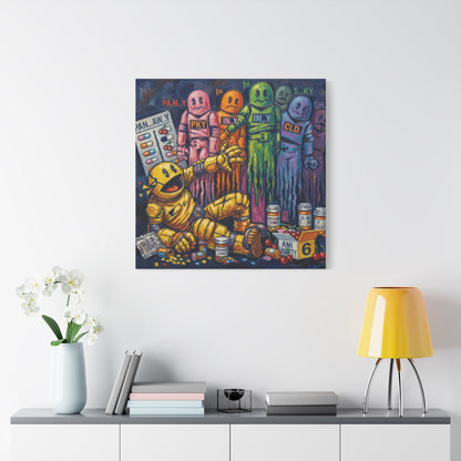 Depressed Pacman Canvas Wall Art Print