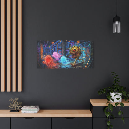 Evil Pacman Abstract Canvas Wall Art — Matte Stretched 1.25"