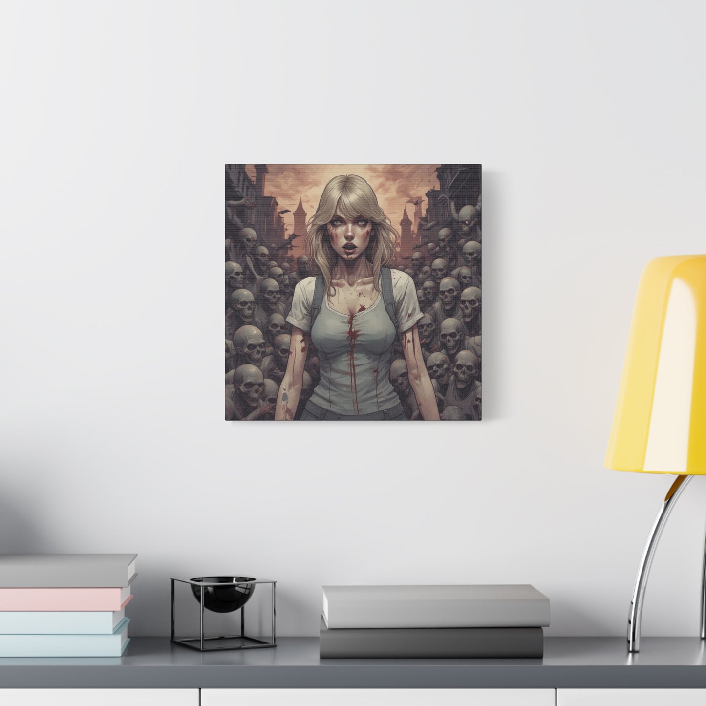Zombie Swift Matte Canvas Wall Art — Gory Gothic Horror Illustration