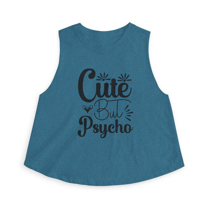 Cute But Psycho Crop Top — Funny Women's Graphic Tank