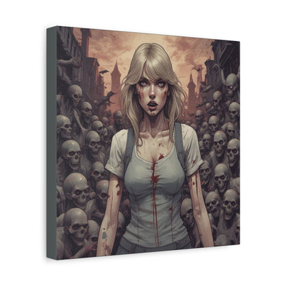 Zombie Swift Matte Canvas Wall Art — Gory Gothic Horror Illustration