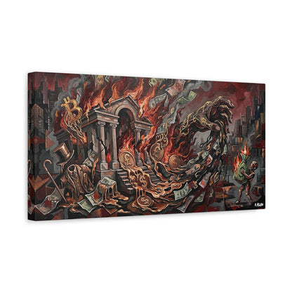 Economy Falling Canvas Wall Art Print — Matte Stretched Canvas