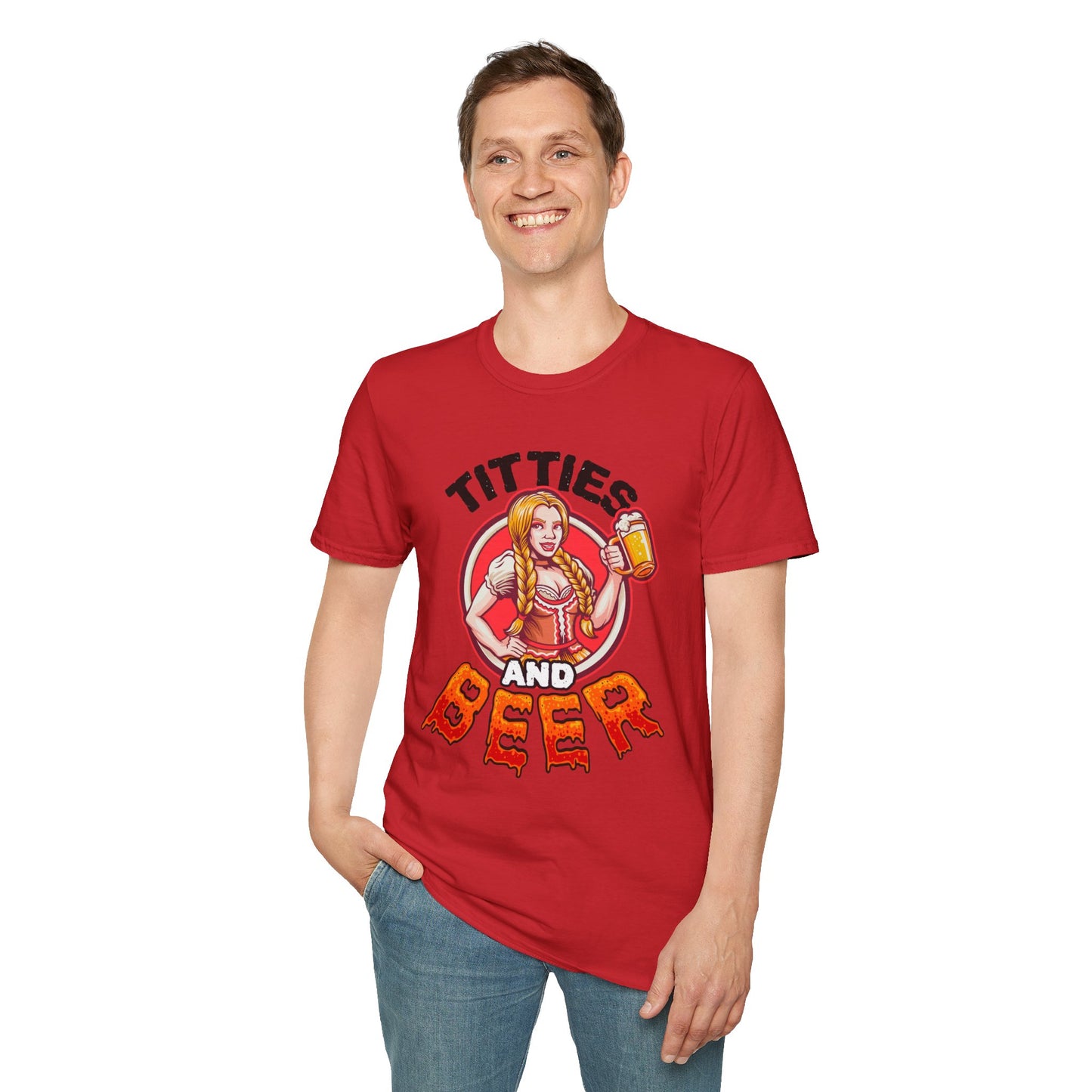 T-Shirt — "Titties and Beer" Oktoberfest Beer Girl Graphic Tee