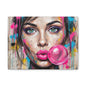Abstract Bubble Girl Canvas Print — Matte Stretched Wall Art