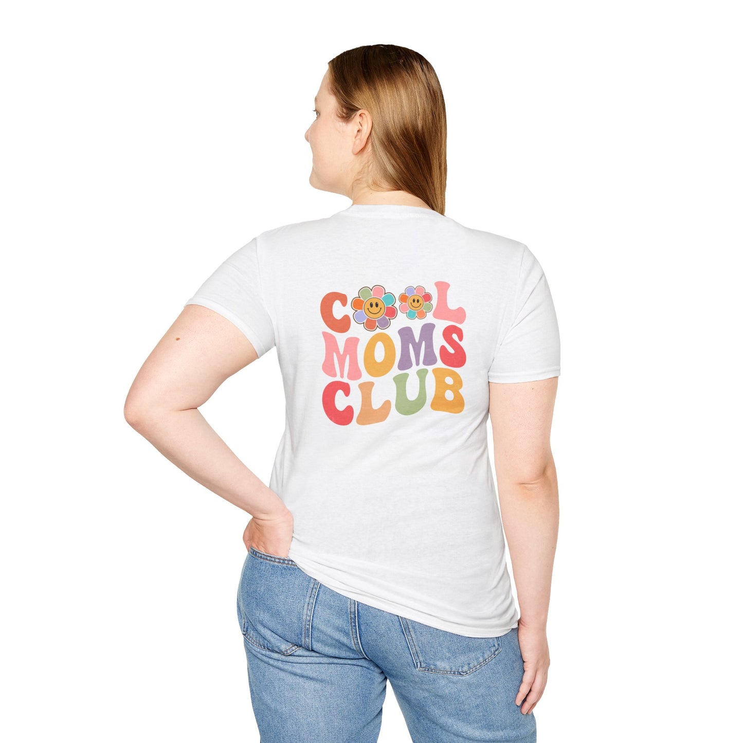 Cool Moms Club T-Shirt — Retro Floral Smiley Tee for Trendy Moms