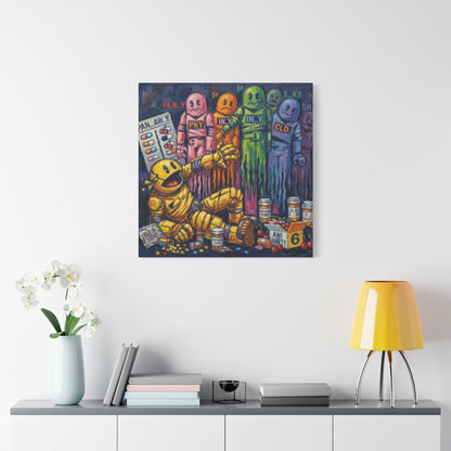 Depressed Pacman Canvas Wall Art Print
