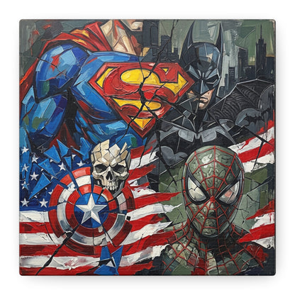 Superhero Abstract Canvas Wall Art Print