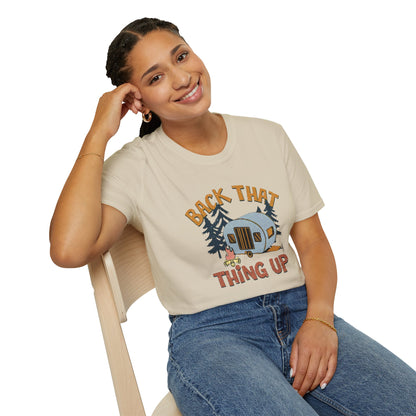 RV Camping T-Shirt — "Back That Thing Up" Retro Camper Graphic Tee