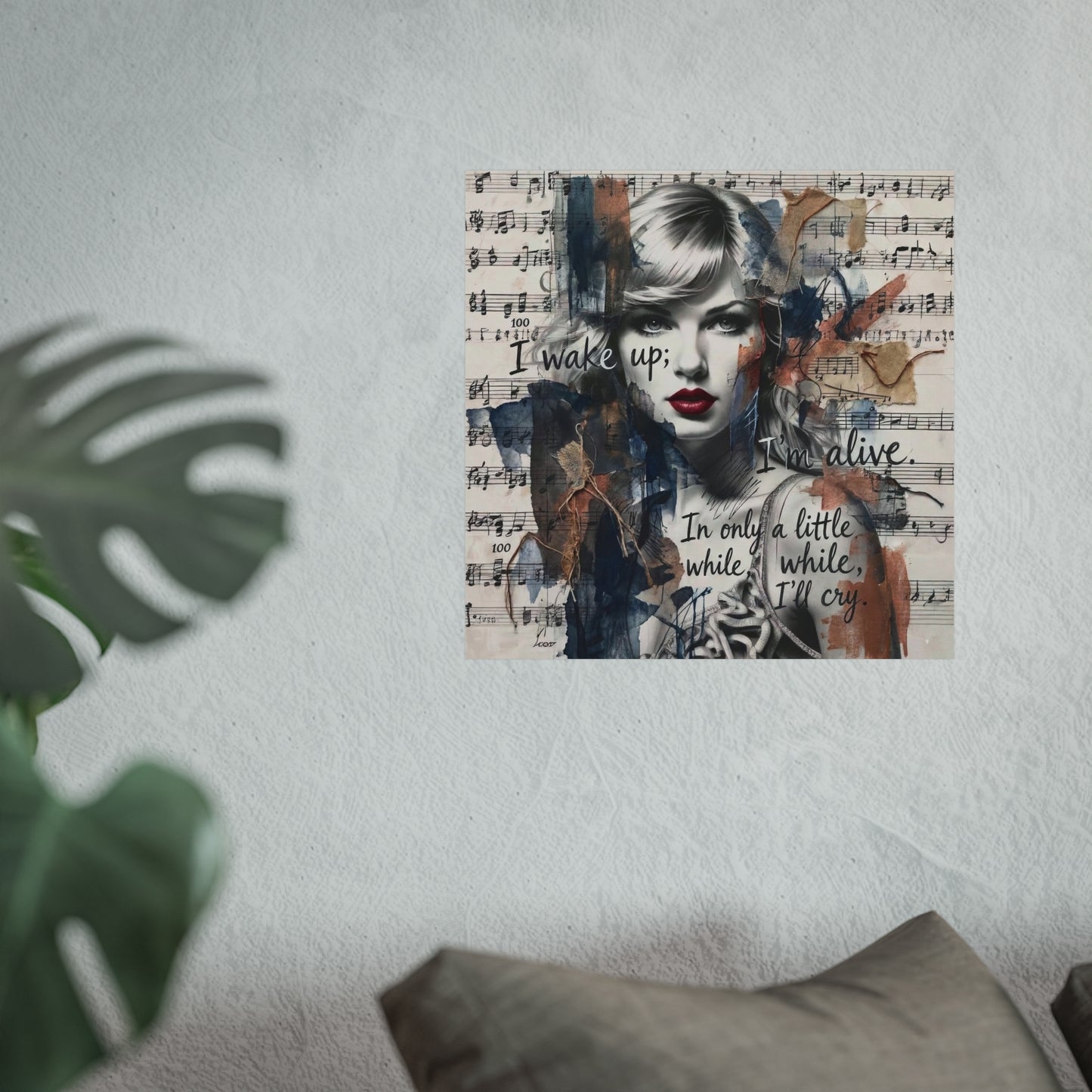 Swift Inspired Fine Art Poster — "I Wake Up; I'm Alive" Taylor-Inspired Music Portrait
