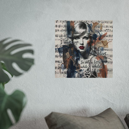 Swift Inspired Fine Art Poster — "I Wake Up; I'm Alive" Taylor-Inspired Music Portrait