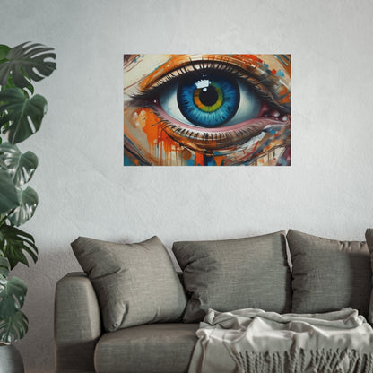 Vibrant Blue Eye Surreal Wall Art Print