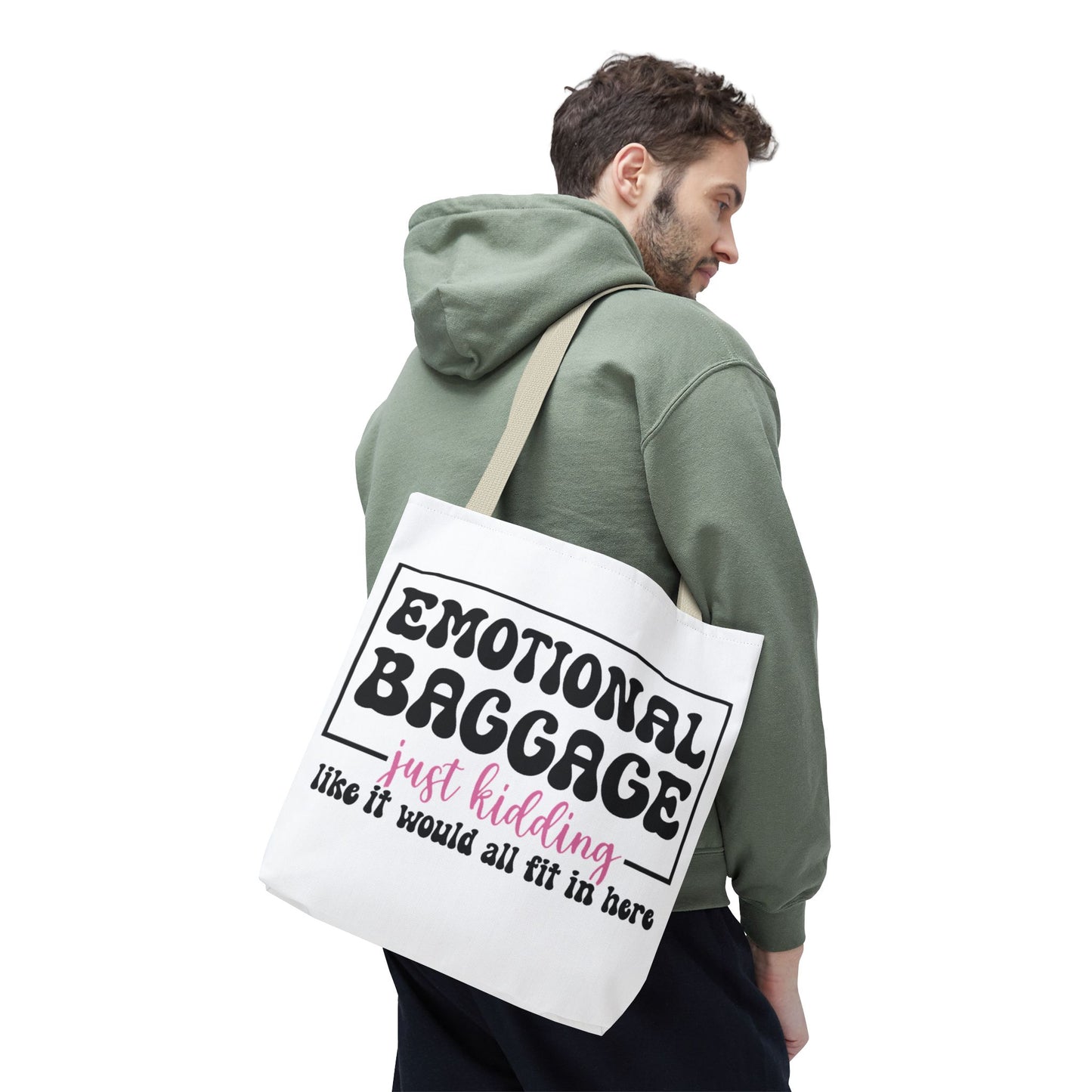 Emotional Baggage Tote Bag — Funny "Emotional Baggage (just kidding)" Reusable Shopper