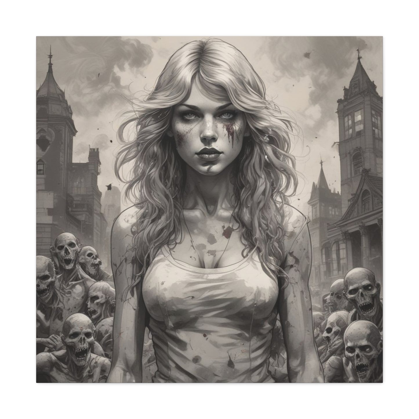 Zombie Swift Matte Canvas Wall Art — Gothic Horror Stretched Canvas