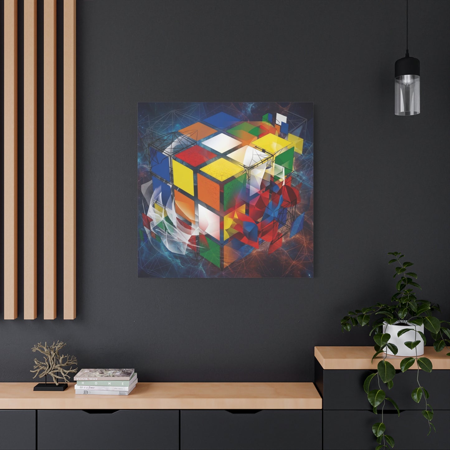 Magic Cube Abstract Canvas Wall Art Print — Matte Stretched Canvas