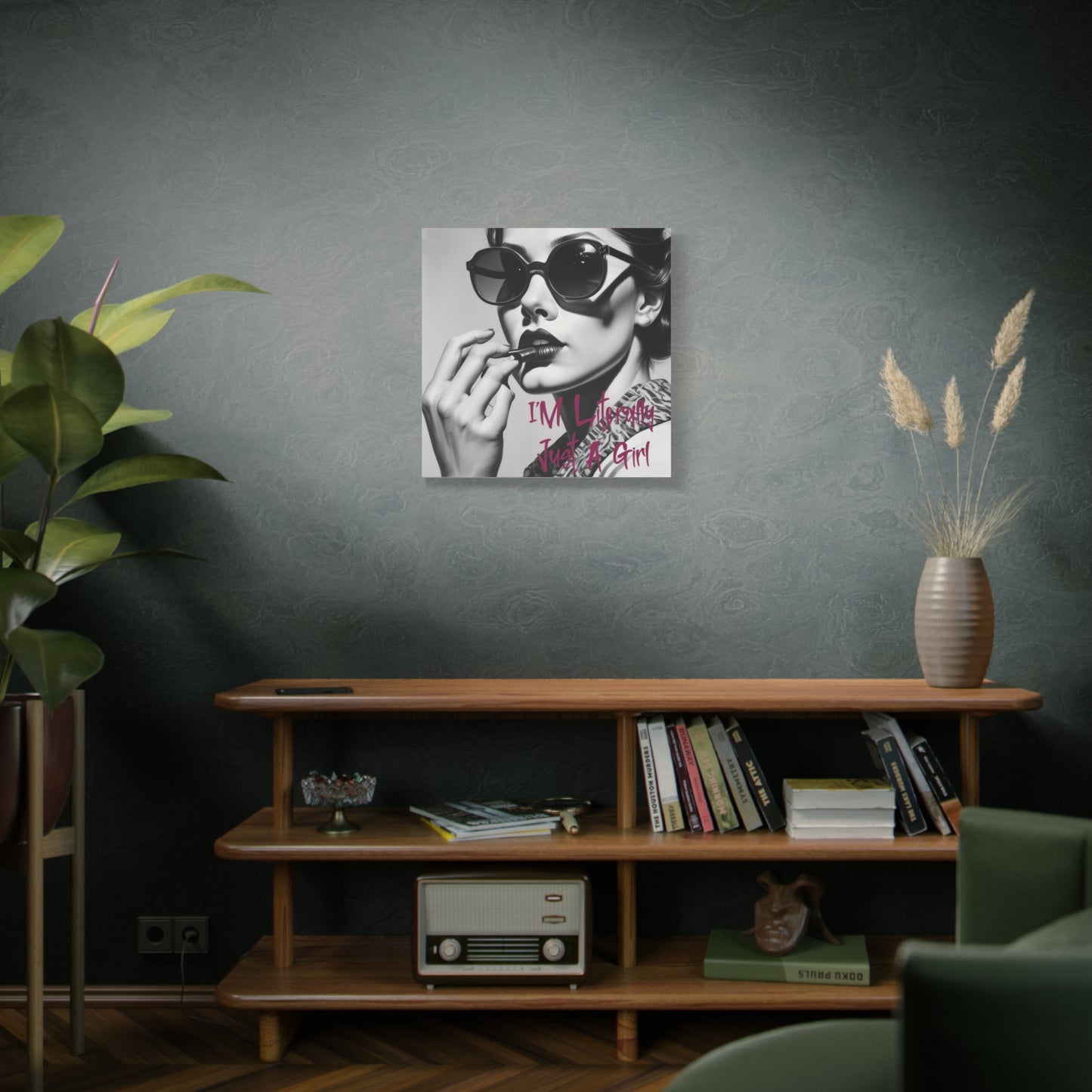 Canvas Wall Art - "I'm Literally Just A Girl" Retro Glam Portrait