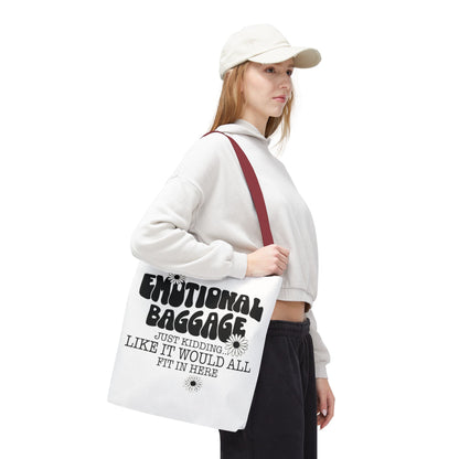 Tote Bag — "Emotional Baggage" Funny Quote Tote with Daisy Vibe