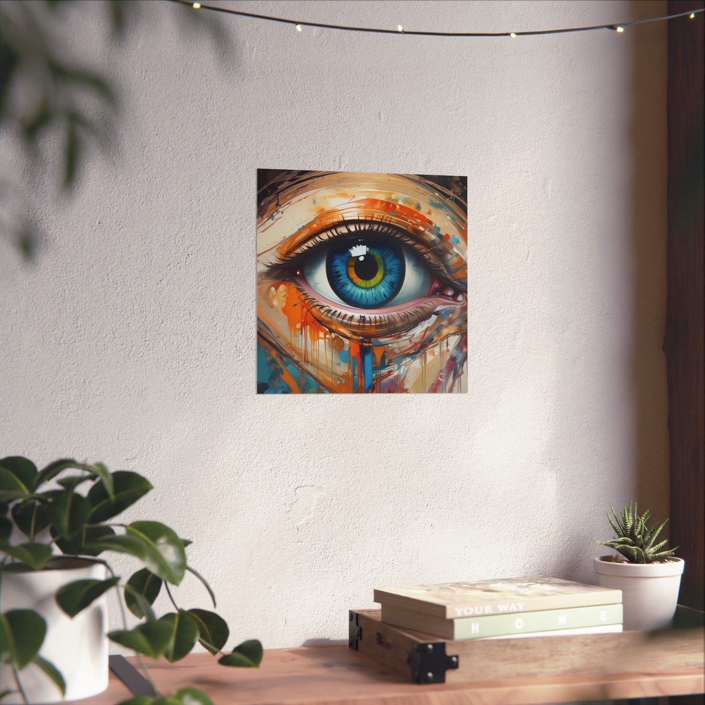 Vibrant Blue Eye Surreal Wall Art Print