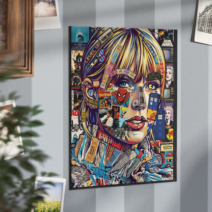 Pop Culture Collage Portrait Print — Colorful Retro Movie & TV Art Print