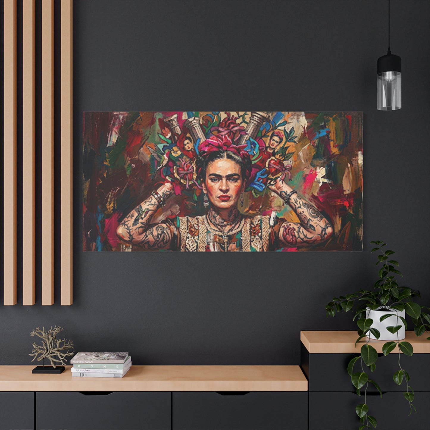 Frida Inspired Abstract Canvas Wall Art — Matte Stretched 1.25"