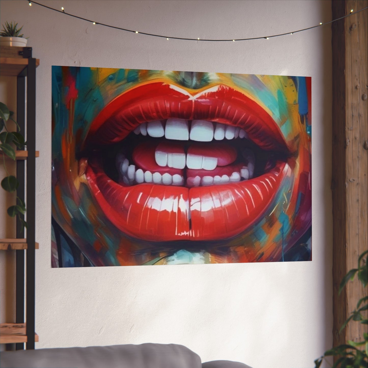Colorful Pop Art Lip Poster Fine Art Print