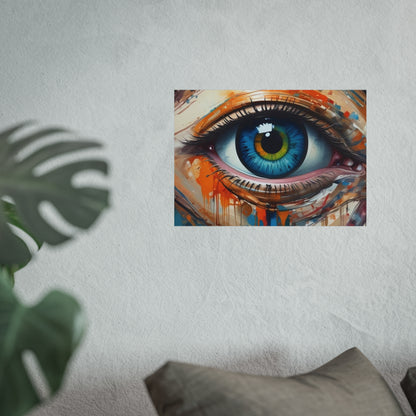 Vibrant Blue Eye Surreal Wall Art Print