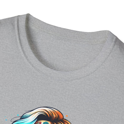 Cool Moms Club Skull T-Shirt — Colorful Day of the Dead Mom Graphic Tee