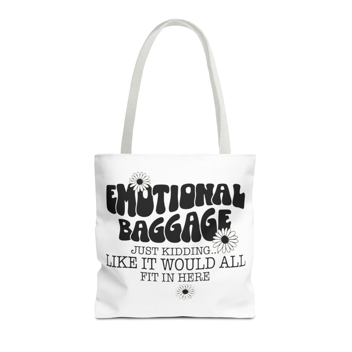 Tote Bag — "Emotional Baggage" Funny Quote Tote with Daisy Vibe
