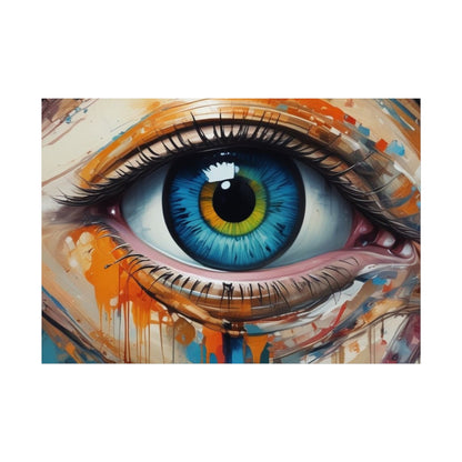 Vibrant Blue Eye Surreal Wall Art Print