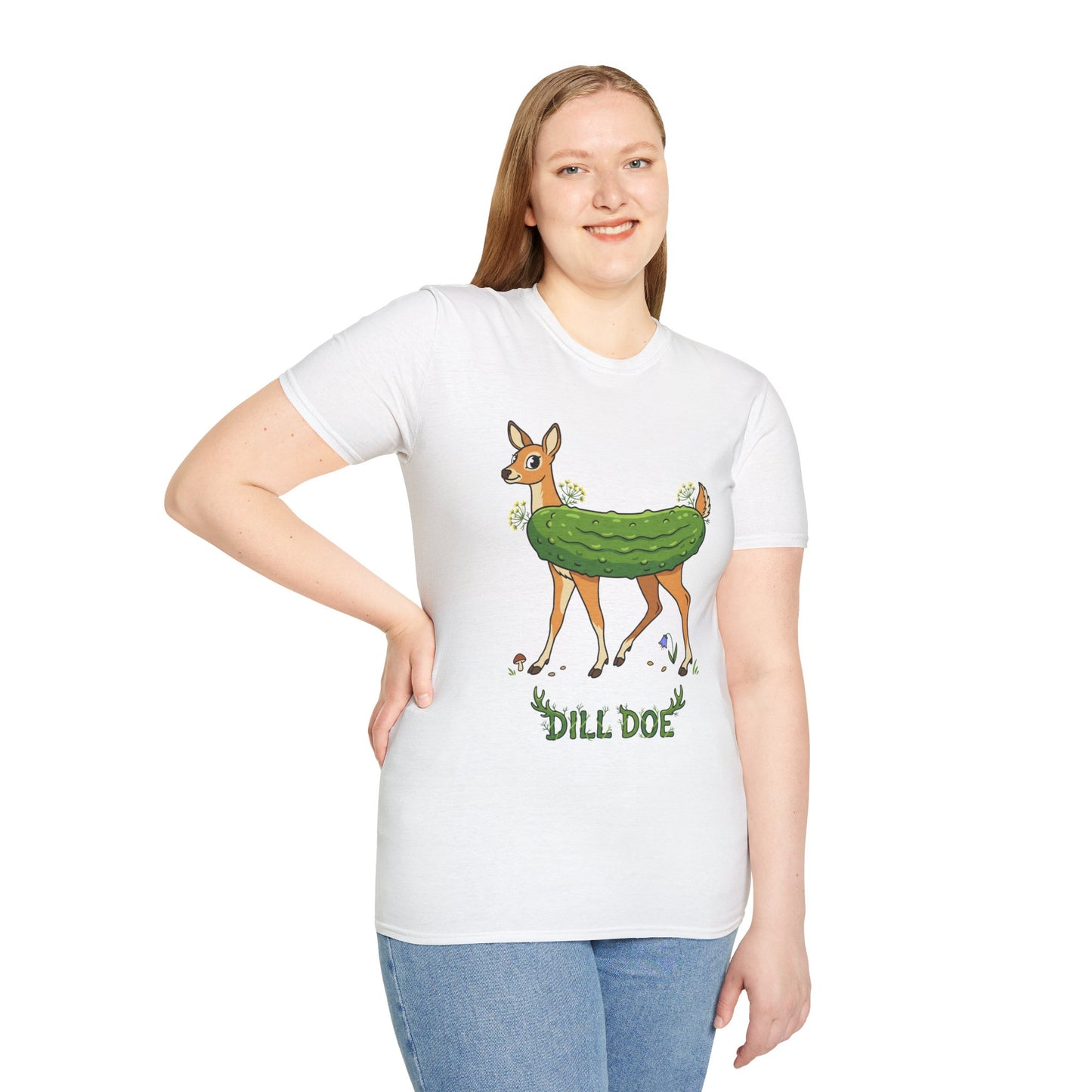 Dill Doe T‑Shirt — Cute Pickle Deer Pun Tee for Nature Lovers & Foodie Fans