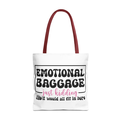 Emotional Baggage Tote Bag — Funny "Emotional Baggage (just kidding)" Reusable Shopper