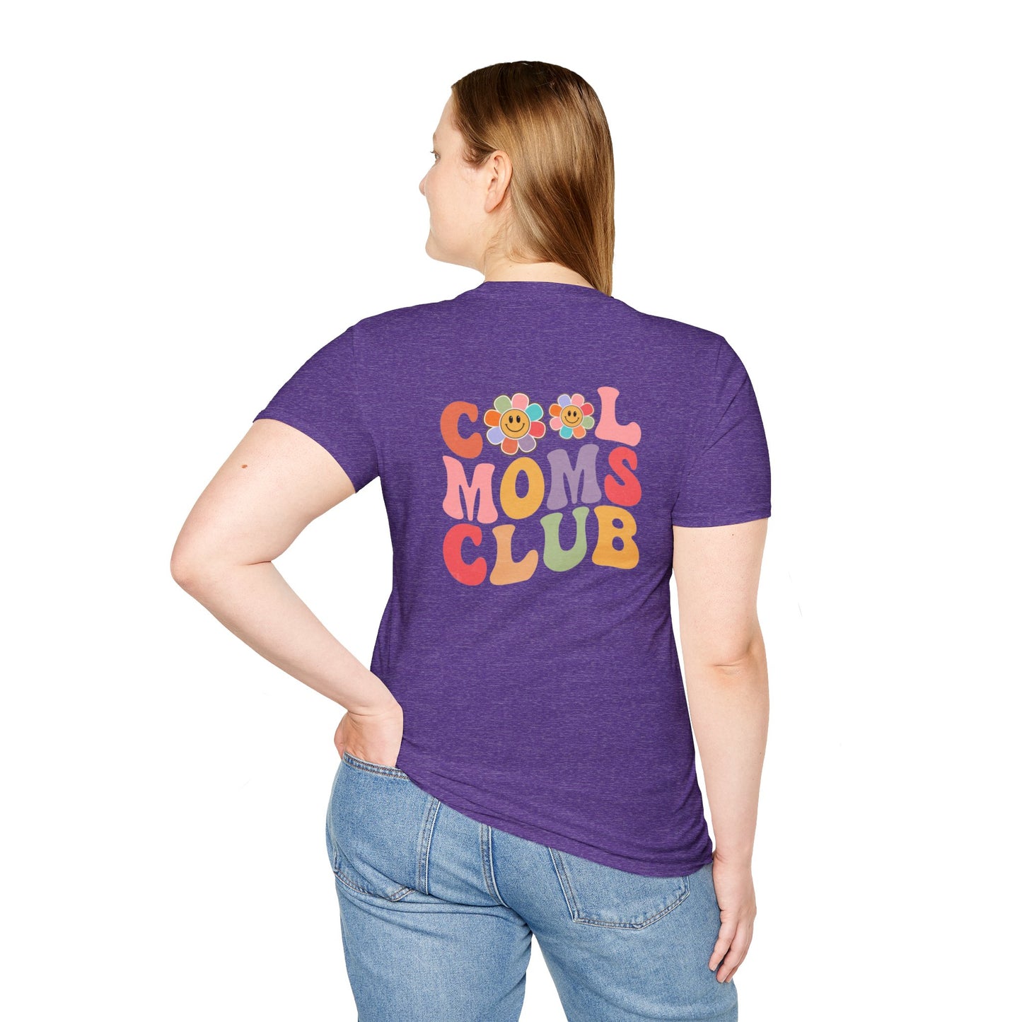 Cool Moms Club T-Shirt — Retro Floral Smiley Tee for Trendy Moms