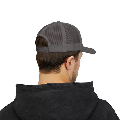 'F Off' Stick Figure Trucker Cap – Retro Distressed Snapback Hat