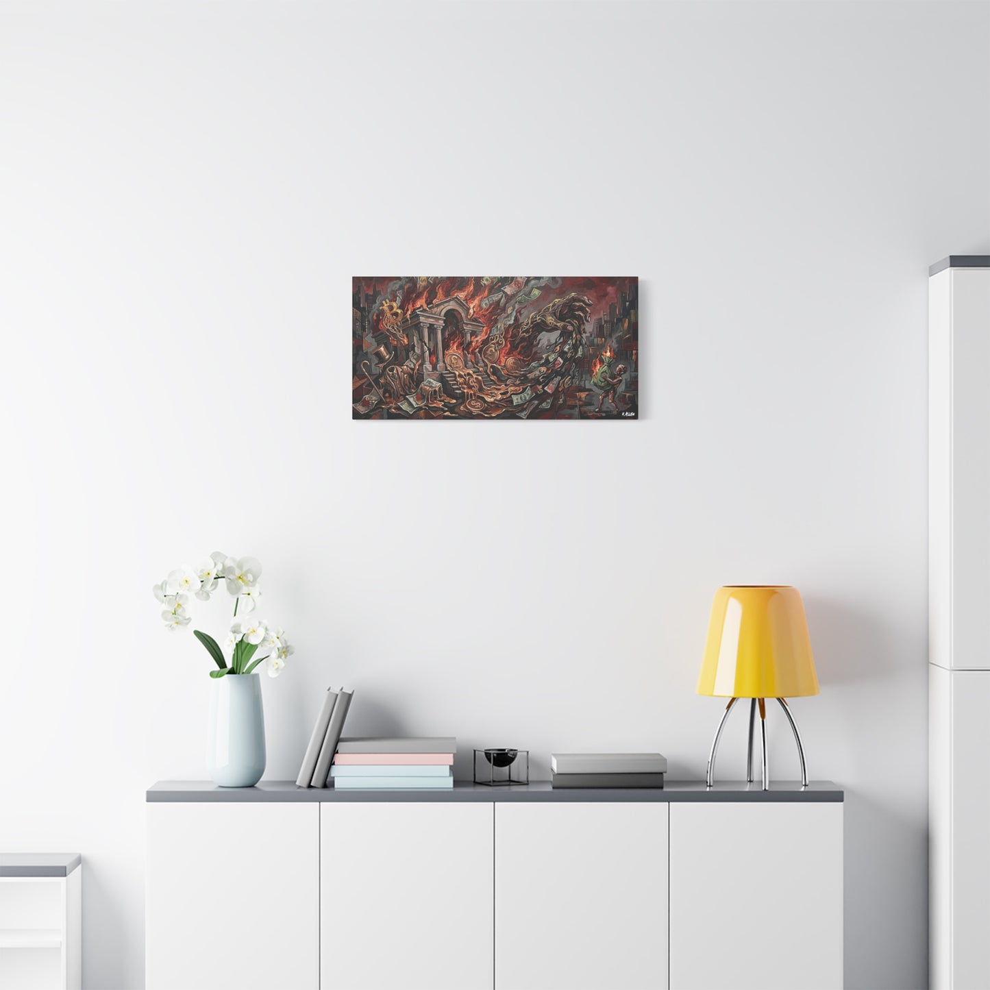 Economy Falling Canvas Wall Art Print — Matte Stretched Canvas