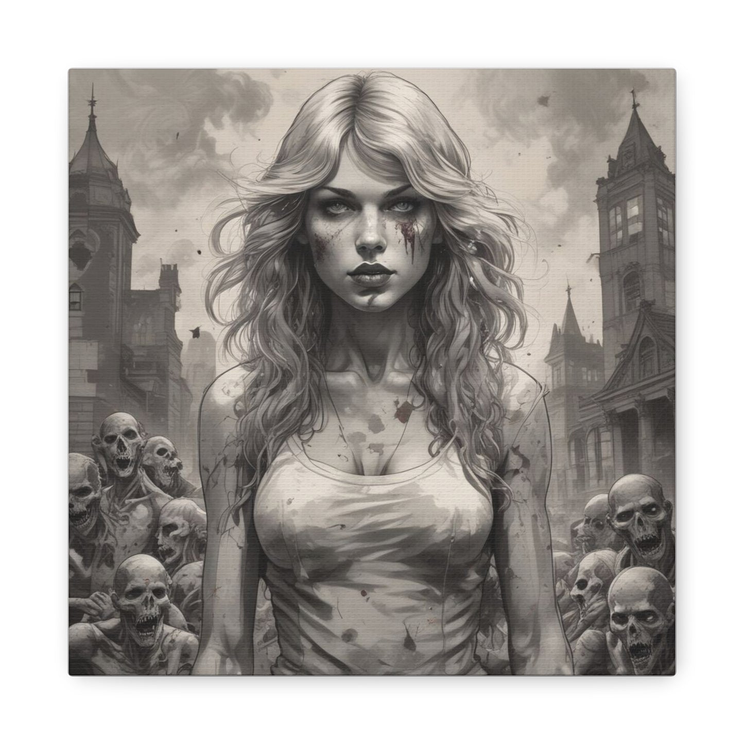 Zombie Swift Matte Canvas Wall Art — Gothic Horror Stretched Canvas