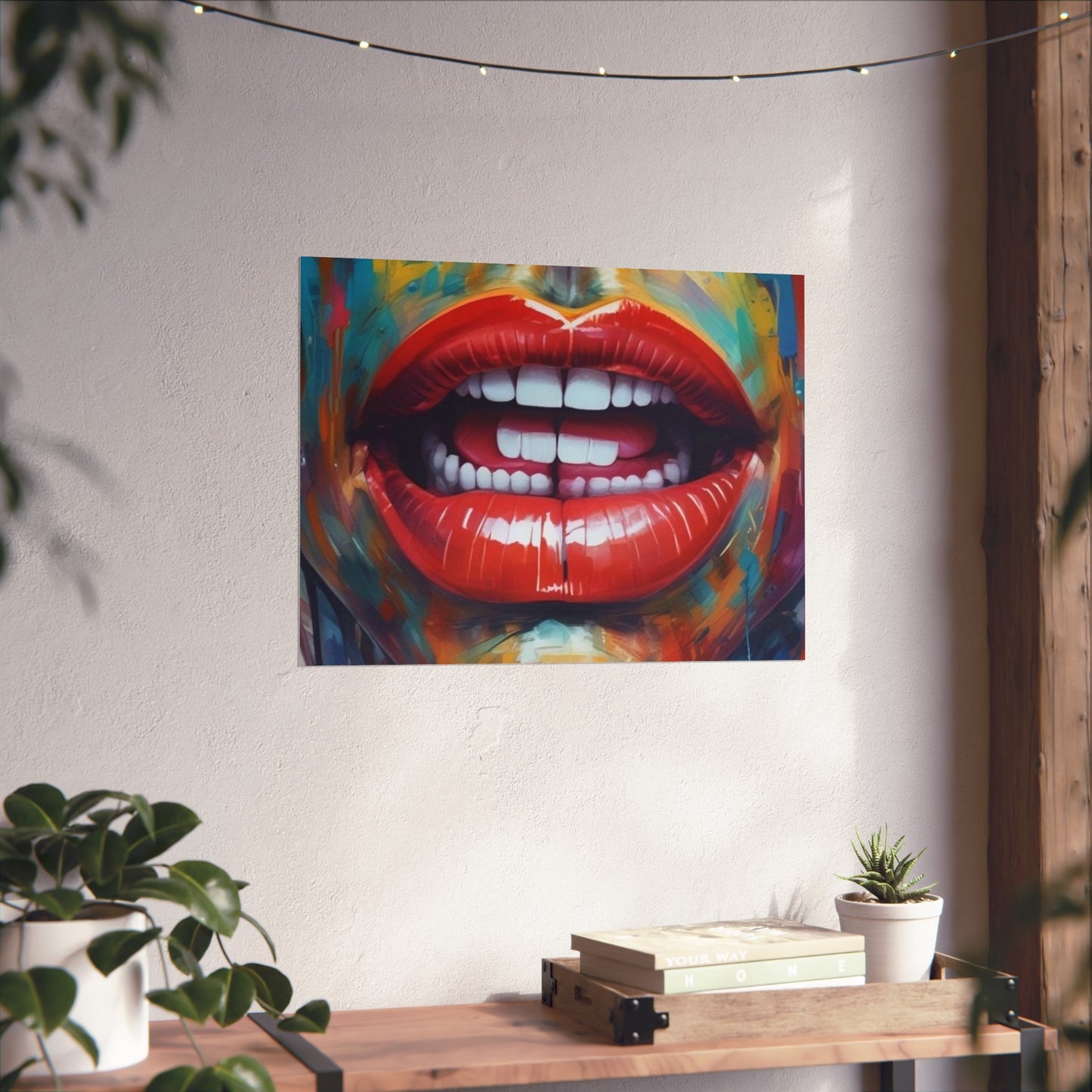 Colorful Pop Art Lip Poster Fine Art Print