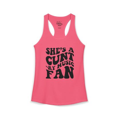 Women's Ideal "She's A CUNT-RY Music Fan" Racerback Tank