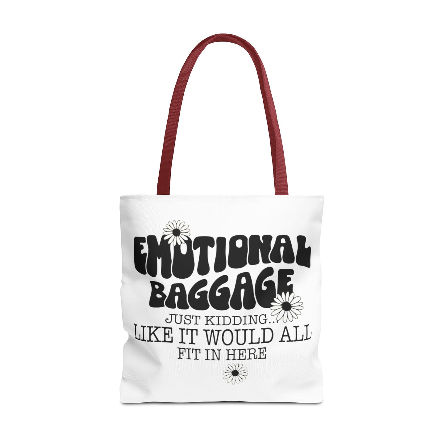 Tote Bag — "Emotional Baggage" Funny Quote Tote with Daisy Vibe