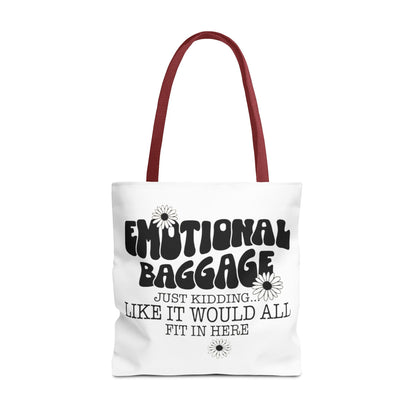 Tote Bag — "Emotional Baggage" Funny Quote Tote with Daisy Vibe